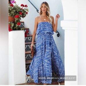 Vici Blue Strapless Maxi